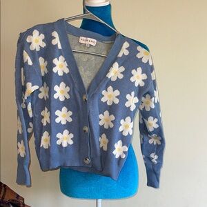 Daisy Blue Cardigan Sweater